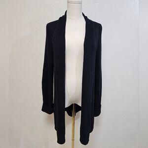 Vince Draped Open Front Cardigan Sweater Black Size Medium